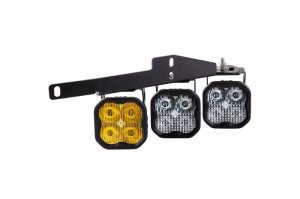 Ford F-150 Fog Light Kit - Front - Diode Dynamics - Stage Series SS3 LED, Yellow Pro, SAE Fog + Combo Beam, Amber Backlight - Yellow + White - `17-`20